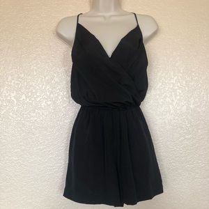 A New York Faux Wrap Sleeveless Romper Size S Black New